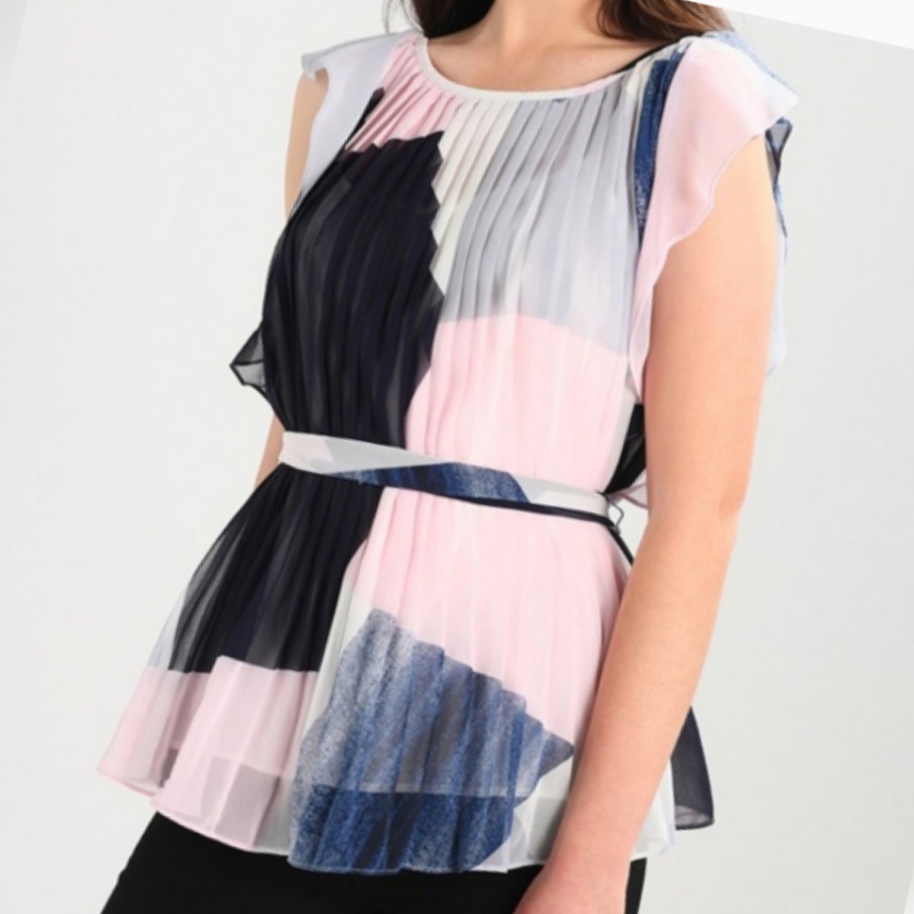 Banana Republic See Through Pleated Wrap Top